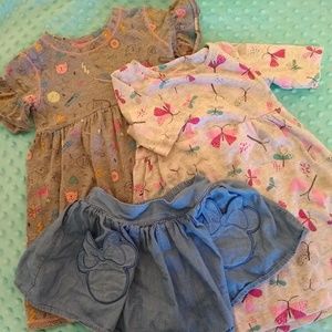 Girls size 4 dresses and skirt